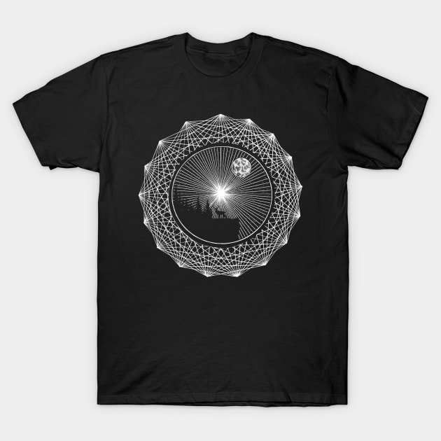 Deer Psychedelic Sun and Moon T-Shirt by NorthAnima